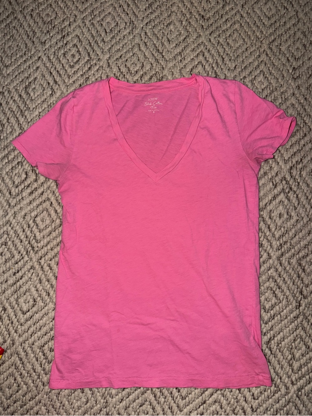 J. Crew Pink V-Neck Short Sleeve Tee
